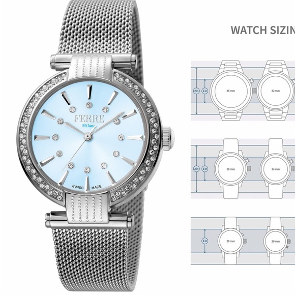 NIB FERRE MILANO Ronda 763E Crystal Embellished Cuff34mm made in Switzerland NWT - Picture 4 of 10